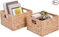 Large Wicker Basket Set of 2 Woven Baskets for Shelves Gift Baskets Empty Wicker Storage Organizing with Built-in Handles 2-Pack Nesting Woven Basket 11.8*11.8*7.1INCH