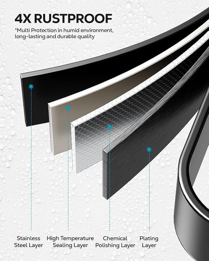 Nieifi Adhesive 2 Tier Bar Soap Holder, Stainless Steel for Shower Wall, Soap Dish for Bathroom, Black