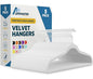 Lifemaster Velvet Clothes Hanger – with 360 Degree Swivel Hook and Non-Slip Shoulder Notch, Holds Up to 10 lbs, Heavy Duty Hanger Set, for Organizing Suit, Dress, Coat, and Clothes, Pack of 5, White