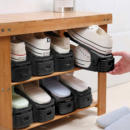Neprock Shoe Rack Shoe Organizer Space-Saving Storage Shoe Organizer for Closet,Shoe Stacker Shoe Slots Space Saver Double Stack Shoe Holder Homeries