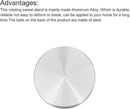 MECCANIXITY 2inch Rotating Swivel Stand with Steel Ball Bearings Annular Lazy Susan Base Turntable for Kitchen Corner Cabinets, Annular 0.55inch Silver