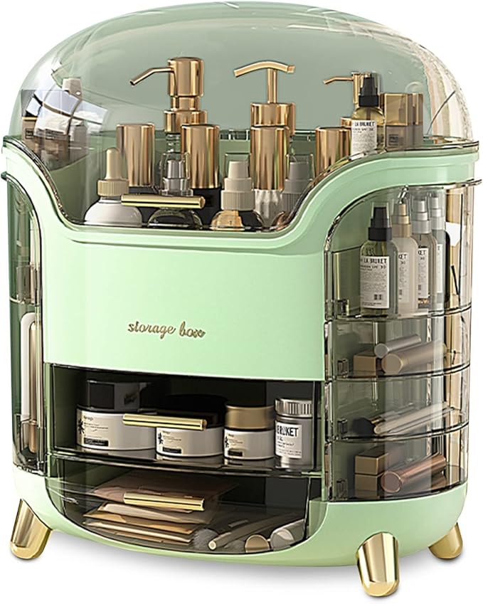Omeily Upgrade Large Makeup Organizer Countertop Vanity Organizer Cosmetic Organizer Makeup Storage Box Bathroom Counter Organizer Perfume Skincare Organizers Gift Women Clear Design Easy Visibility