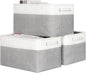 Foldable Storage Bin Collapsible Fabric Storage Basket Cube with Durable Handles Closet Organizer Bins for Organizing Shelves Drawers, Set of 3, 17" x 11.8" x 9.8", Grey