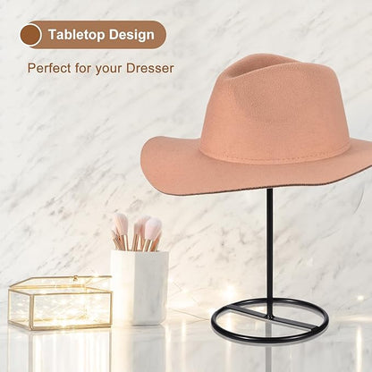 uxcell Metal Hat Display Stand 2 Pack Tabletop Hat and Wig Rack Holder Freestanding for Baseball Cap, Fedora Hat, Cowboy Hat - Black, 14 Inch