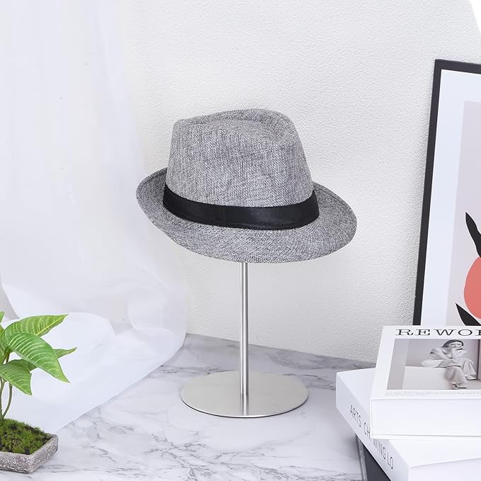 uxcell Metal Hat Display Stand 2 Pack Adjustable Tabletop Hat and Wig Rack Holder for Baseball Cap, Fedora Hat, Cowboy Hat - Silver
