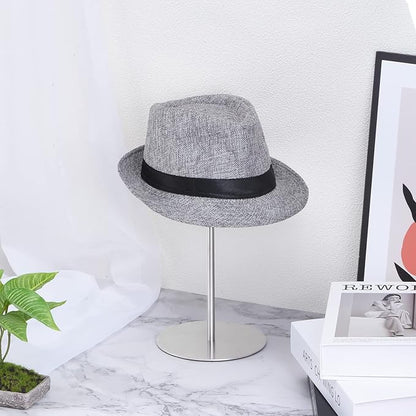 uxcell Metal Hat Display Stand 2 Pack Adjustable Tabletop Hat and Wig Rack Holder for Baseball Cap, Fedora Hat, Cowboy Hat - Silver