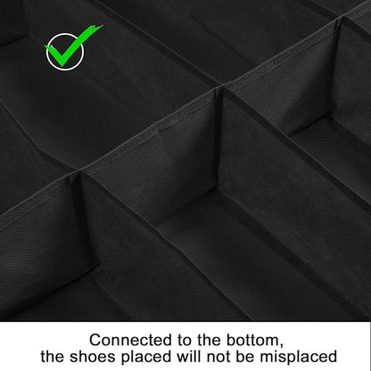 Under Bed Shoe Storage Organizer for Closet 2 Pack Fits 32 Pairs Underbed Shoes Container Boxes with Sturdy H-Handles, Foldable Shoe Rack Holder,Black
