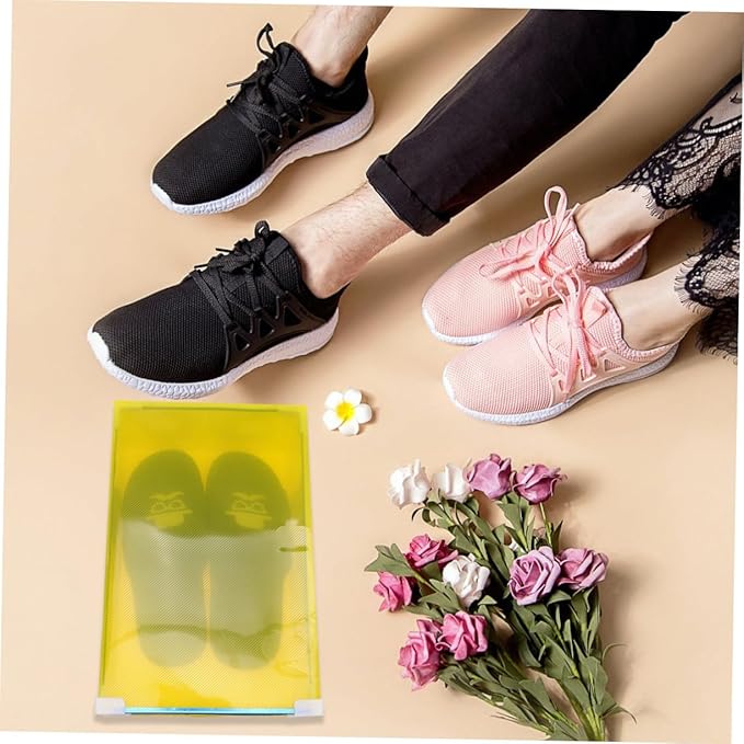 5pcs Transparent Stackable Shoe Storage Boxes with Drawer Design Dustproof Plastic Organizer for Women Shoes Thickened PP Material Metal-edged Large for Closet and Bedroom
