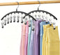 Volnamal Legging Organizer for Closet, 2 Pack Metal Yoga Pants Hangers w/10 Clips Holds 20 Leggings, Space Saving Hanging Closet Organizer w/Rubber Coated Closet Organizers and Storage, Black