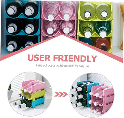 Homoyoyo 3pcs Household Beer Organizer Stackable Beer Holder Refrigerator Beverage Bottle Rack
