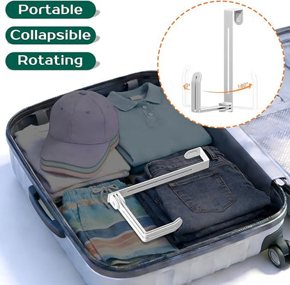 Over The Door Hat Organizer - Premium 2-in-1 Expandable Hat Hanger with Rotating Hooks for Baseball Caps - Heavy Duty Hat Rack for Closet Bedroom Travel, Space Saving, No Drilling - White
