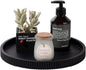 Silicone Bathroom Tray Round Kitchen Counter Organizer Decorative Vanity Accessories Coffee Table Decor for Perfume, Candle, Soap Dish, 10 Inch, Black