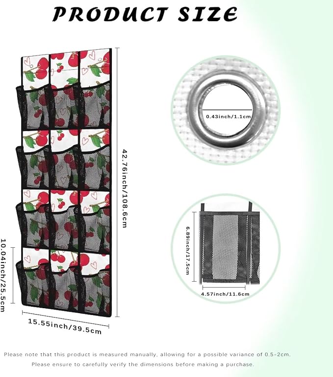 Over The Door Shoes Organizers,Cherry Heart Behind Door Shoes Hang Holder Rack,Storage for Small Spaces Waterproof Reusable