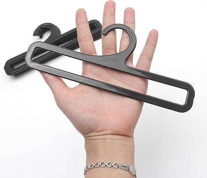 50 Packs Tea Towel Hanger Display, 7.7" Long Black Multifunctional Plastic Hangers Storage Racks Suitable for Hanging Legging Storing Scarf Clothes Sock Retail Wardrobe Ties Shawls Rings Belts Scarves