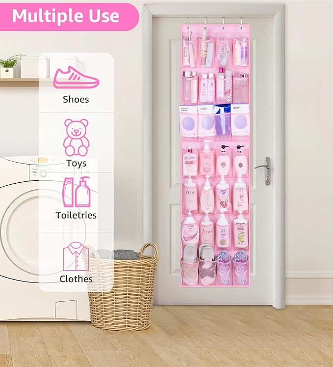 MISSLO Hanging Shoe Organizer Over The Door Mesh Shoe Holder for Girl