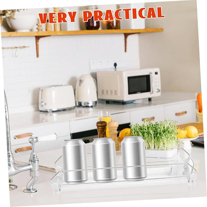 Fridge Organizer for Drinks Self-pushing Soda Can Dispenser for Refrigerators Capacity Beverage Storage for Pantry and Supermarket Displays Modern Design