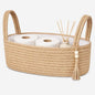 ABenkle Small Storage Basket, Jute Rope Woven Toilet Paper Tray Organizer for Toilet Tank Top, Boho Bathroom Decor Holder for Shelf Bedroom Living Room -13x6x4 Inches