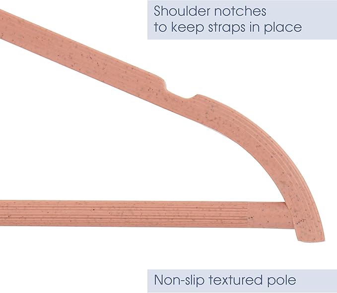 Elama Home 20 Piece Biodegradable Coat Hangers in Pink (ELH-20) (Pack of 2)