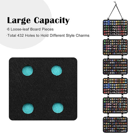 JUXYES Shoe Charms Organizer Wall Hanging Collection Holder, 6 Loose-leaf Board Pieces Croc Shoe Charms Display Hanging Decoration Croc Charms Collection Storage Organizer, JXY-20230123-02