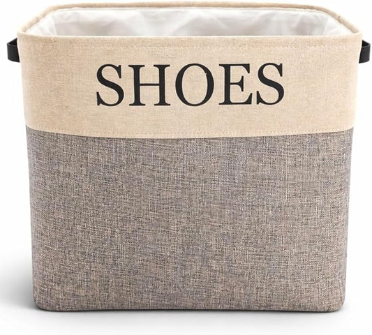 Shoe Storage Bin and Organizer for Hallway, Entryway or Mudroom. Space saver for many pairs of footware to store in one stylish container.