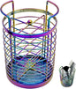 Rainbow Makeup Brush Holder Organizer, 4 Slot Make up Brushes Cup for Cosmetics, Nail Polish, Art Supply, Bathroom Vanity Desktop Organizer, Mesh Storage Caddy Baskets for Holding Knife Fork Spoon