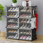 Free Standing Shoe Racks DIY Shoe Organizer Stackable Shoe Cabinet for Closet Entryway Living Room Small Space Shoe Shelves Clear Door Easy Assembly