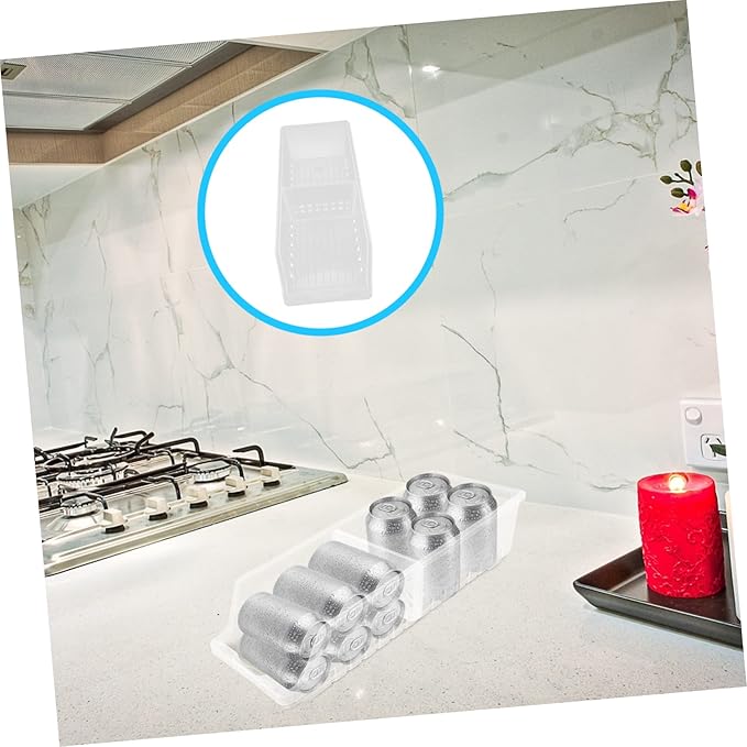 OUNONA Beverage Dispenser for Fridge Soda Can Organizer Auto Slide down Can Storage Rack Double Design Compact Storage Refrigerator Drink Organizer