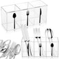 Cutlery Storage Organizer Silverware Caddy Utensil Holder Countertop Knife Spoon and Fork Organizer Kitchen 3 Section Tableware Storage Box Indoor Party Outdoor Tableware Holder