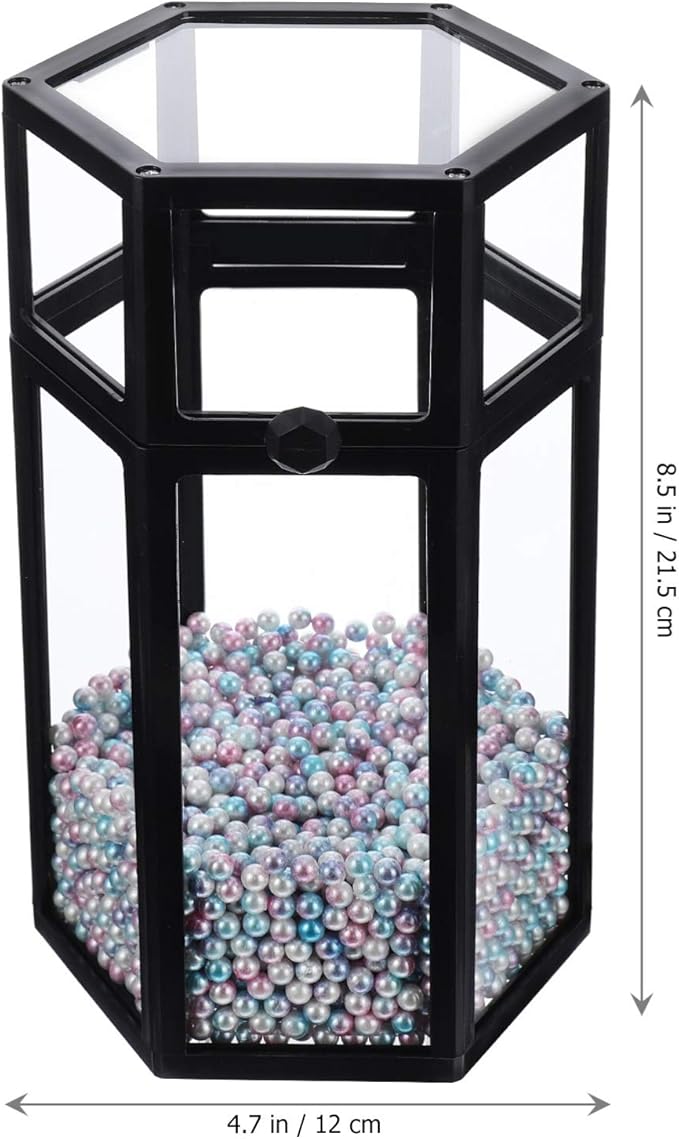 Luxshiny Acrylic Organizers Pencil Holder Makeup Brush Holder Vintage Brush Holder Makeup Brush Storage Box With Lid And Colorful Pearls Makeup Brush Holder Aesthetic