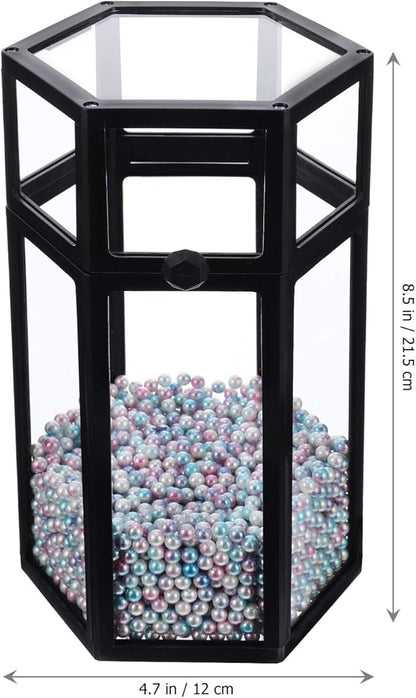 Luxshiny Acrylic Organizers Pencil Holder Makeup Brush Holder Vintage Brush Holder Makeup Brush Storage Box With Lid And Colorful Pearls Makeup Brush Holder Aesthetic
