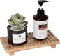Bathroom Tray Rustic Farmhouse Bathroom Decor Wood Display Stand Riser Kitchen Soap Dish Holder for Vanity, Countertop, Sink, 11 * 5.5 Brown