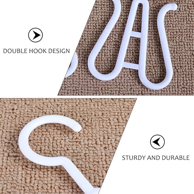 LIOOBO Double Hook Shoe Hanger for Closet Shoe Organizer and Slippers Drying Lightweight Plastic Storage Hook for Home Kitchen and Bicycle Use 10 Pieces