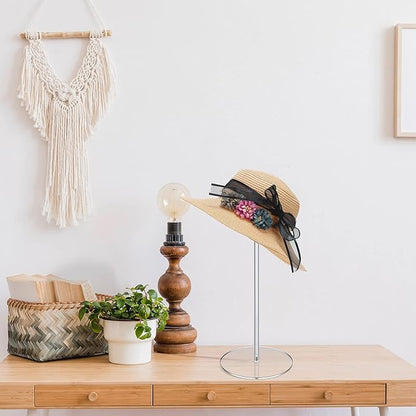 Qunclay 8 Pieces Clear Acrylic Hat Stand Wig Display Rack with Pedestal and Round Base Hat Holder Hat Display Stand Wig Holder for Multiple Wigs for Hat Watch Jewelry Display (11.8 Inch)