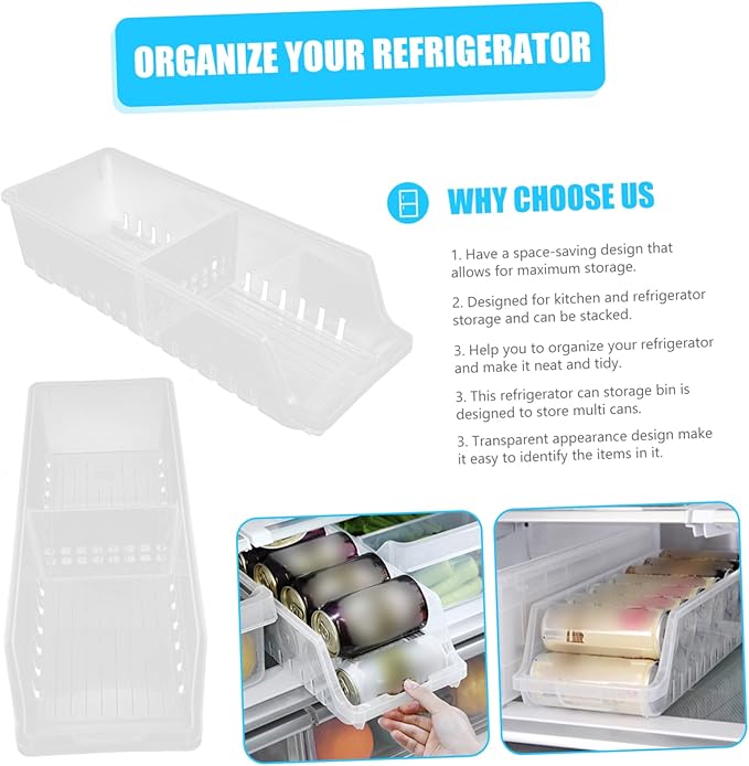ABOOFAN Refrigerator Can Drink Holder Beverage Dispenser Bin Soda Beverage Dispenser Fridge Soda Can Organizer Stackable Organizer Food Storage Holder Kitchen Bar Storage Rack