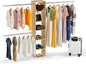 Closet System, 17" Wide Organizer with 3 Hanging Rods, Wood Tower Storage for Walk-In Closets, Wall-Mounted Wardrobe Organizer, Fits Spaces 5-9 ft