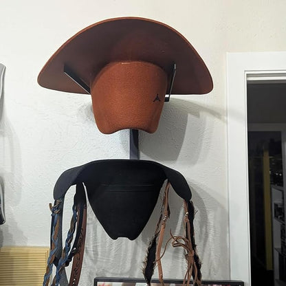 Cowboy Hat Rack, 6 Pieces Metal Western Hat Organizer, Black Cowboy Hat Holder Wall Storage Hat Holder for Wall Decor, Western Room Decor, Keeps Original Shape of Hat