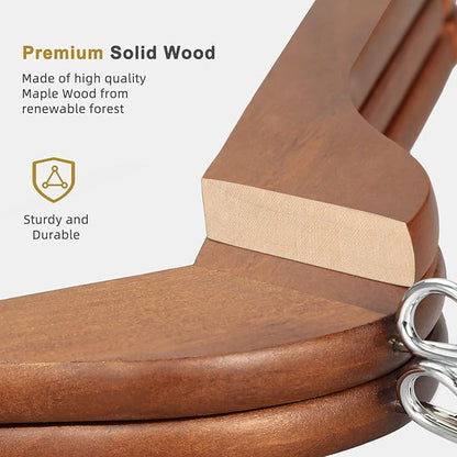 TOPIA HANGER Wooden Hangers 30 Pack, Space Saving Coat Hanger with 360° Swivel Cascading Loop Hook, Non Slip Pants Bar and Shoulder Notches for Camisole, Jacket, Suit (Walnut) -CT74WA30