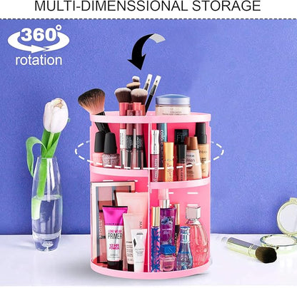 360° Rotating Makeup Organizer - Cosmetic Organizer for Bedroom Dresser & Vanity Countertop - Multi-Function Storage Makeup Carousel - Clear