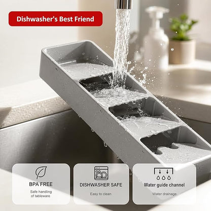 Li & Zhao Silverware Organizer for Drawer - Utensil Drawer Organizer Compact Utensil Organizer Silverware Tray Cutlery Organizer Spoon Drawer Kitchen for Kitchen, Office, Bathroom, Living room