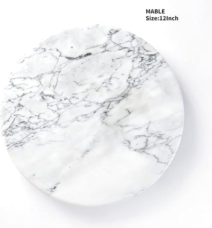 jalz jalz 12'' Marble Lazy Susan for Countertop Kitchen Turntable Storage Turner countertop Organizer Convenient Serving Rotation Spinning Tabletop Organizer Swiveling Serving Tray Revolving Platter