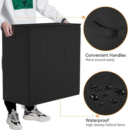 WOWLIVE 180L Laundry Hamper with Lid 3 Section,Large Laundry Basket with Removable Bags and Handles,Collapsible Dirty Clothes Hampers for Laundry,Laundry Basket Organizer for Laundry Room,Dorm,Black