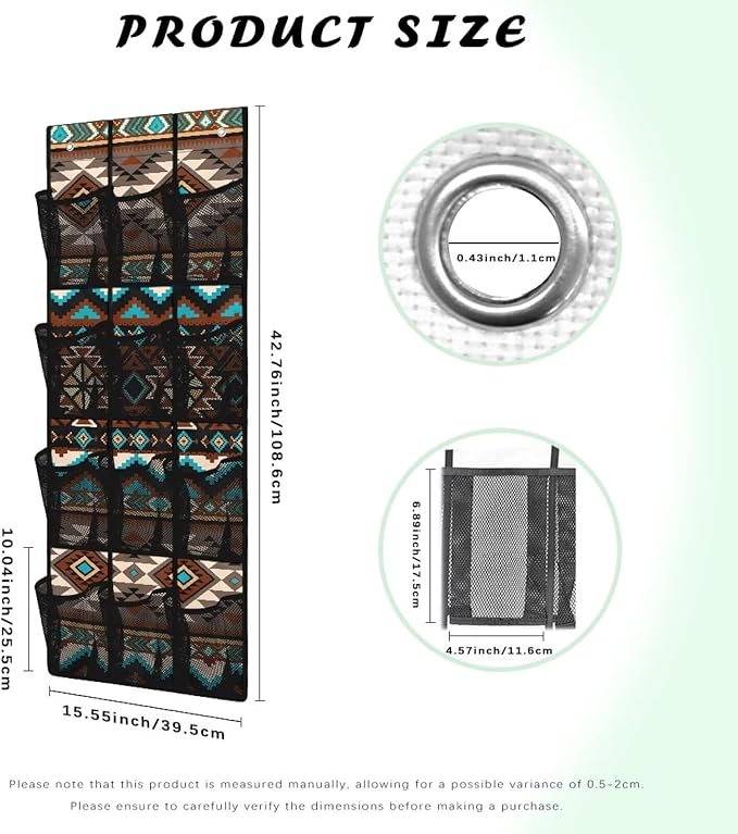 Geometric Shoe Organizer Over The Door 12 Pockets Wall Hanging Storage for Living Room Large Capacity Behind Door Shoe Organizer Space Saving Multi-Funtion Storage Bag