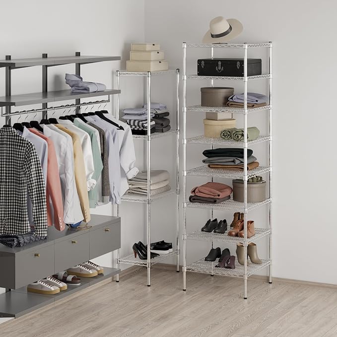 24" Deep x 24" Wide x 86" Height Wire Shelving Kit | 8-Tier | NSF Commercial Storage Rack Unit