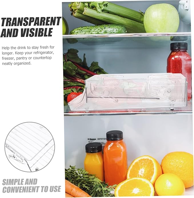 STOBAZA Fridge Organization Beverage Dispenser Double Layer Can Holder Straw Dispenser Kitchen Organizers Drink Organizer
