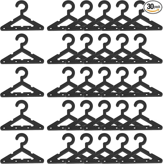 PATIKIL 30pcs Clothes Hanger Earring Holder, Mini Acrylic Coat Hangers Earring Hangers Hanger Rack Small for Earring Holder Organizer Stand Studs, Black