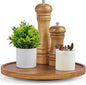 9" Acacia Wood Lazy Susan Turntable Organizer, Lazy Susan for Table Top Cabinet Dining Pantry Countertop Cupboard Organization, Decorative Tray for Kitchen Bathroom Decor Coffee Bar Accessories