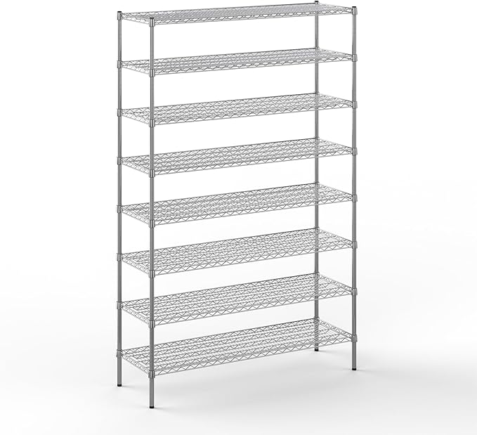18" Deep x 54" Wide x 86" Height Wire Shelving Kit | 8-Tier | NSF Commercial Storage Rack Unit