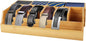 Adjustable Wood Belt Organizer, 10 Compartments Belt Rack and Tie Storage Holder for Closet and Drawer, Belt Holder Organizer and Displayer, Tie Holder Storage for Men Women, Wood Color