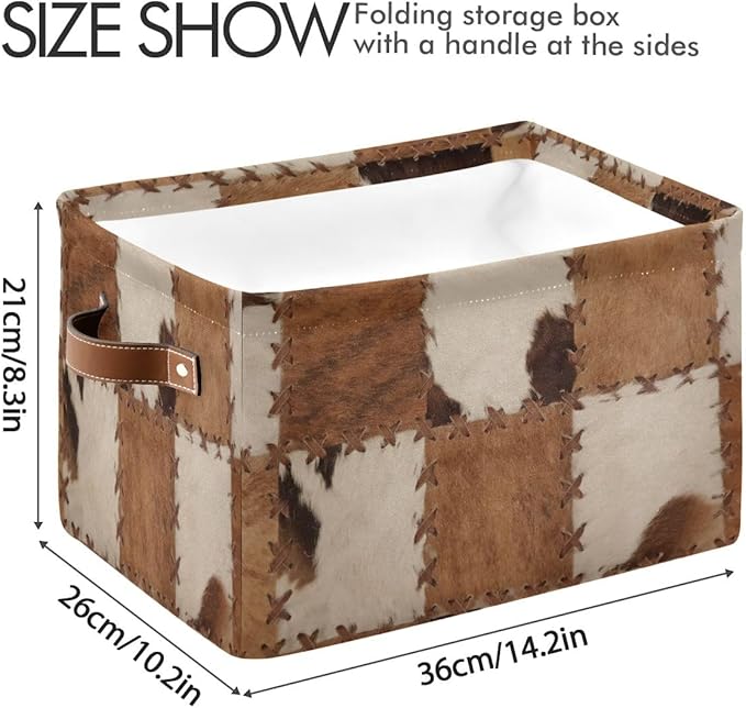 Cow Rectangular Storage Basket Organizer Bin Shelf Baskets For Clothes Gifts For Home Office Dorm