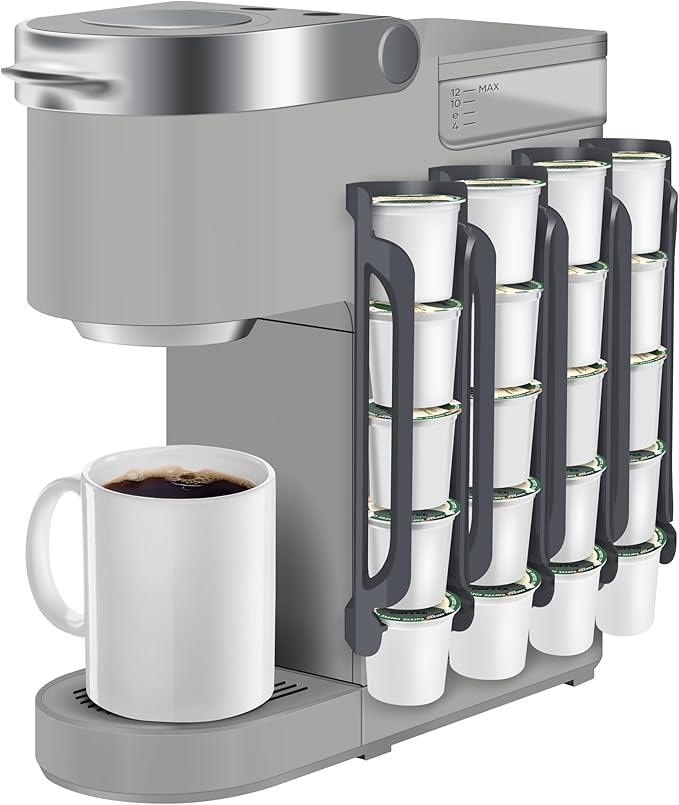 K Cup Holder for Keurig: Coffee Pod Holder for Counter Small Space - Kcup holder for Wall Mount (4, Gray)